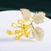 Pins Brooches Fashion Grape Copper Inlaid Cubic Zirconia Brooch Creative Pin Design Clothing Accessories Year Gift 230630