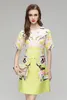Projektantka oryginalna sukienka 2023 Wiosna i jesień damska sukienka z koralikami moda druk okrąg