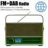 Radio Portatile Dab Radio Ricevitore Fm digitale retrò Altoparlante Bluetooth Lettore Mp3 Tf/usb/aux con display a LED Supporto doppia sveglia