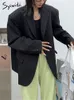 Kvinnors kostymer blazrar Syiwidii ​​Black Women Korean Fashion Long Sleeve Overdimased Casual Coats 2023 Office Ladies Jacket 230630
