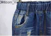 Byxor Spring Autumn Baby Boys Girls Jeans Bruten Cool Washing Denim Pants Toddler Matcha barnkläder 220110 Z230701