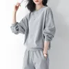 Cotton Waffle Sports Set Women's Tracksuits Spring and Autumn 2023 New Fashion Round Neck Long Sleeve Casual Running Wear Women's Sweater