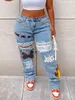 Women's Plus Size Pants LW High Waist Print Stretchy Jeans Straight Zipper Fly Daily Sheath Fashion women's pants Streetwears 230630