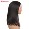 Синтетические парики Бразильский прямой короткий парик Боба 13x6 13x4 Кружева Фронтальные человеческие волосы для женщин, предварительно выщипанные с ребенком T Part 230630
