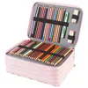 Bolsas 250 slots coloridos Organizador de estojo com zíper para porta de caneta de grande capacidade para estudante ou artista
