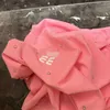 Женская футболка Дизайнерская летняя футболка с буквенным принтом Все тело Heavy Work Nail Diamond Хлопковая футболка с коротким рукавом Розовый свободный топ BBBU