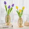 Vaser Nordic Golden Floreros Modern Home Decor Hydroponic Vase Desktop Flower Arrangement Living Room Office Decoration Jarrones 230701