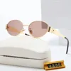 Modedesigner-Sonnenbrillen für Damen und Herren, gleiche Sonnenbrillen wie Lisa Triomphe, Strand, Straßenfoto, kleine Sonnenbrille, Metall-Vollrahmen mit Box
