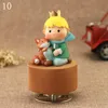 Fabric Little Prince Clockwork Rotation Round Base Musical Boxes Wooden Music Box Wood Crafts Retro Gift Home Decoration Accessories