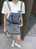 Basic Casual Jurken ontwerper 23 Summer Women's Denim Strap Dress Letter Borduursel Veelzijdig stuk Jeugd en vitaliteit ZTS5