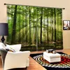 Sets Bamboo Forest Printed Blackout Curtains for Bedroom Window Curtains for Living Room 85% Shading 3d Height 200cm Width 170cm