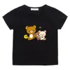 Kleidungssets Rilakkuma Bär Kawaii Cartoon Print T-Shirt für Jungen und Mädchen 100 Baumwolle Sommer Weiches T-Shirt Lässig Kurzarm Bequem 230630