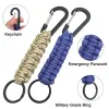 Paracord Porte-clés avec mousqueton, lanière tressée Anneau Crochet Clip pour clés Couteau Lampe de poche Camping en plein air Randonnée Sac à dos Fit Hommes Femmes