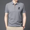 Polos de negocios para hombre, camisa Polo de verano para hombre, informal, holgada, transpirable, antiarrugas, de manga corta, NEGRO YAK, Tops 230630