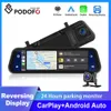 Bil dvr Podofo Video Recorder Rearview 966 Inch Ultra HD Wireless Carplay Fram- och Bakkamera Spegel DVR Black BoxHKD230701