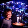 Diğer Şenlikli Parti Malzemeleri 20 Inç Glow Temizle Kabarcık Balon Led Işık Up Bobo Balonlar Noel B Dh19A