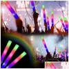 Decoração de festa 12/15/30/60 peças Cheer Tube Sticks Glow Sticks Dark Light para Bk Colorf Wedding Foam Rgb Led Drop Deli Dhupw