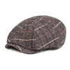 Autunno Inverno Vintage Plaid Berretto Cappelli Cotone Lana Berretto ottagonale Per uomo Detective Pittore Cappelli Berretti piatti Berretto strillone BLM90