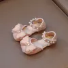 Sneakers Kinderen Sandalen 2023 Zomer Nieuwe Parel Boog Meisje Prinses Sandalen Mode Schat Zomer ShoesHKD230701