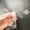 10 mm manliga fogglasrör oljebrännare bubbler vattenpipa rökrör tobakskål askfångare bong percolater vatten pipe lakegreen transparent mini söt shisha