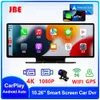 DVRS 4K 1026 "DVR DVR GPS WIFI Recorder Carplay Android Auto Center Console Luster 38402160p FHD Tylne obiekty