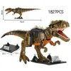 Blocks Pomysły Park Dinosaur Animal Series Dinosaur Model Build Bluk Dzieci zabawki Prezenty R230701