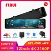 DVRS 12 pouces 4K Recordance vidéo Dash Cam WiFi WiFi Miroir GPS Track Car DVR IMX415 Ultra HD 38402160P Camera pour téléphone apphkd230701