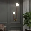 Lâmpadas Moderna Lâmpada de Parede Bola de Vidro Abajur LED Ouro Decoração para Casa Sala de Estar Quarto Iluminação Interior Arandela Luminária Nórdica LightHKD230701