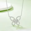 Factory Wholesale VVS D Color Loose Moissanite Butterfly Pendant Necklace 925 Sterling Silver Women Jewelry Necklace