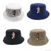 Ball Caps Bucket Hat Red Stripe Embroidery Bear Mens Khaki Outdoor Vintage Cap With Tag Wholesale Drop Delivery Fashion Accessor Acc Dhrrp