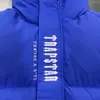 New Trapstar Down Jacket Cotton Jacket Men's Decoding Hooded Blue Fashion Long Sleeved Top for Warmth