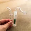 10 mm manliga fogglasrör oljebrännare bubbler vattenpipa rökrör tobakskål askfångare bong percolater vatten pipe lakegreen transparent mini söt shisha