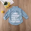 Kids Shirts 2 7Y Toddler Baby Denim Letter Print Long Sleeve Top Shirt Warm Coat Girl Tops Clothes 230630