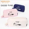 Bags 2021 New Japanese KOKUYO Pencil Case LargeCapacity Convenient Storage Bag For Students Simple MultiFunction Bag Can Stand Up