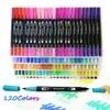 Markers Dual Tip Aquarel Pennen 36/72/80/100/120/132 Kleuren FineLiner Brush Art markers Pen Voor Tekenen Schilderen Kalligrafie Benodigdheden