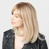 NXY Blonde Ombre Wigs Sinthetic Hair Wigs for Women Natural Bob Wigs with Bangs Heat Resistant Cosplay Wig Cute Futura Hair 230619