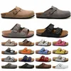 chinelos planos de cortiça de verão de Boston Design de moda chinelos de couro Sandálias de praia favoritas Sapatos casuais Tamancos para homens e mulheres K6fh#