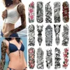 Tatuaggi temporanei Teschio sexy Donne Body Art Flash Tatuaggi adesivi impermeabili 48 * 17CM Tatuaggio temporaneo grande Manica a braccio pieno Tatto Uomo Ragazza # 288345ma 230701