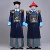 Nieuwe zwart en blauw de Qing-dynastie Minister kostuums mannelijke Kleding oude Chinese stijl mannen togae Toga film TV perf303O