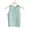 Designerka T-Shirt LUU Luksusowy dres dresowy Yebb Pure Color Joga Top z padą na piersi