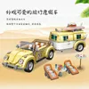 Blocs série créative Wagon voiture blocs de construction ville Mini camping-car véhicule Kits enfants enfants jouets cadeaux R230701