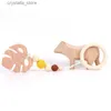 Baby Play Gym Frame Wooden Beech Activity Gym Frame Stroller Hanging Pendants Toys Teether Ring Nursing Rattle Toys Room Decor L230518