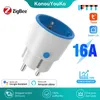 Plugs Tuya Zigbee 3.0 Wifi Eu Smart Plug 16a Socket Smart Home Appliances Power Monitor Voice Control Timer Work with Alexa Google