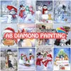 Filmy Ab Diamond malarstwo Snowman świąteczny prezent domowy Dekor Santa Claus Pełny kwadratowy okrągły wiertło mozaiki haft haftowy