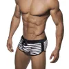 Men's Swimwear Sexy Mens Striped Swimming Trunks Side Split Sport Beach Surfing Quick Dry Summer Boxer Shorts Male Spa Bathing Suit hdzbg 230630