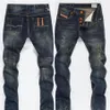 Biker Jeans man Moto Denim Mannen Modemerk Designer Ripped Distressed Joggers Gewassen Geplooide motorfiets Jeans Broek Zwart Blue253t