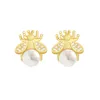 Stud Simple and Luxurious Pearl Woman's Earrings Delicate 14K Gold Plated Bee Insect Earrings Korean Women Jewelry 230630