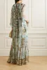 Designer Dress Bell Sleeve Floral Printed Loose and Comfortable Long