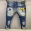 DSQ PHANTOM TURTLE Jeans Masculino Moda Clássica Jeans Masculino Hip Hop Rock Moto Masculino Design Casual Jeans Rasgados Desgastado Skinny 208 anos