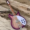 360 Purple Burst Electric Guitar 6 String Semi Hollow Body Guitarra Tailpiece Bridge Rosewood Fingerboard High Quality